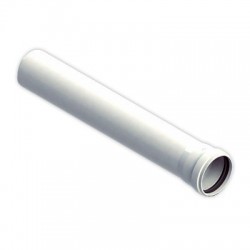 TUBO MACHO / HEMBRA  POLIPROPILENO BLANCO BIFLUJO Y TIRO FORZADO 80 x 250 MM