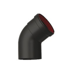 CODO 45º SIMPLE M/H ACERO VITRIFICADO NEGRO PELLET / BIOMASA Ø 80