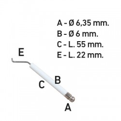 ELECTRODO QUEMADOR DERECHA 6x55 d6 EL2/EL1.7 A 1.12 E ELCO