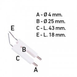 ELECTRODO QUEMADOR FERROLI/CHAPPEE CF4/4R/7/12.1A/ 25x43