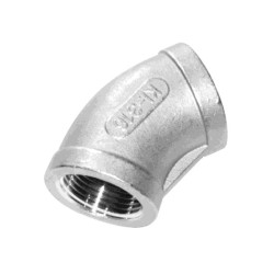 CODO ROSCADO 45 HH 3/8" INOXIDABLE 316