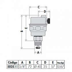 PURGADOR AUTOMÁTICO 3/8 CON VÁLVULA DE RETENCIÓN ROBOCAL 502530