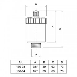 PURGADOR AUTOMÁTICO DE AIRE 3/8" 166 TE-SA