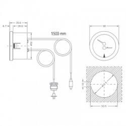 TERMOMANÓMETRO TI 52 P - 0−120ºC 0−6 Capilar G1/4 (compat. BAXI)