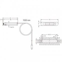 TERMÓMETRO TS/72 RECTANGULAR 0−120º 1M BLANCO