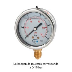 MANÓMETRO DE GLICERINA 1/4 63mm 0-4 BAR VERTICAL