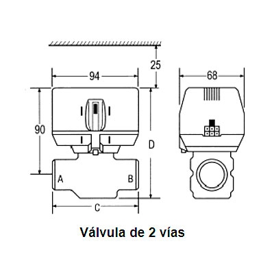 VALVULA ZONA MOTORIZADA 2 VIAS 3/4 H-H SPDT CON MICRO VC6613AJ1000/U HONEYWELL