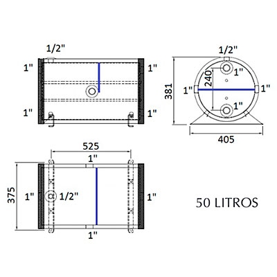 DEPOSITO INERCIA  AERO 50 L. ACABADO SKAY A 6 BAR