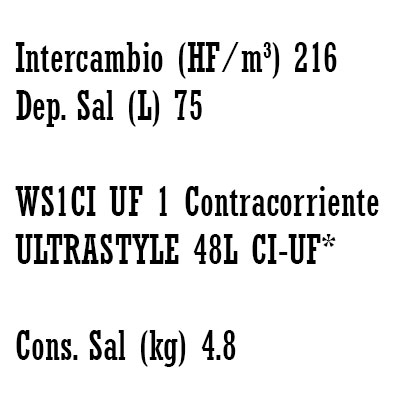 DESCALCIFICADOR ULTRA−STYLE 48 litros CLACK WS1" − UF