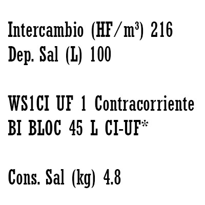 DESCALCIFICADOR BI−BLOC 48 litros CLACK WS1" − UF