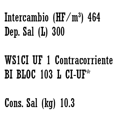 DESCALCIFICADOR BI−BLOC 103 litros CLACK WS1" − UF