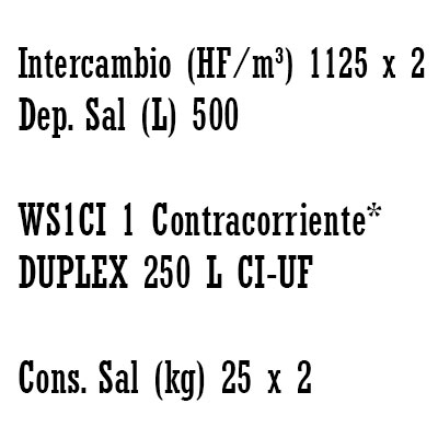 DESCALCIFICADOR DUPLEX 250 litros CLACK WS1" − UF