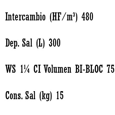 DESCALCIFICADOR BI−BLOC 75 litros CLACK WS 1 1/4" − DF