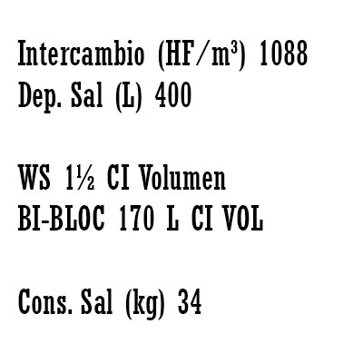 DESCALCIFICADOR BI−BLOC 170 litros CLACK WS 1 1/2" − DF