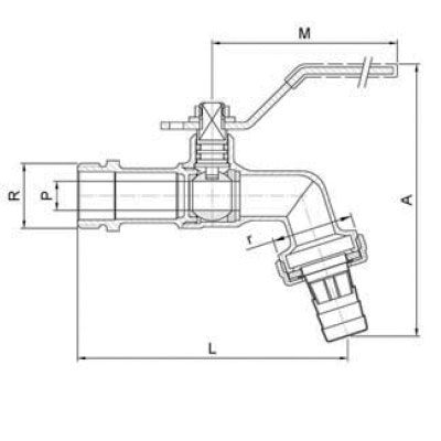 VÁLVULA ESFERA PARA MANGUERA 3/4−1" (JARDIN) E:10