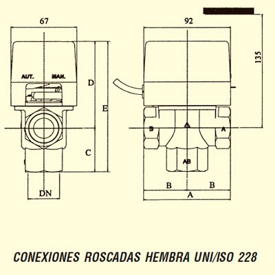 VÁLVULA ZONA 3 VÍAS 3/4" H−H−H CON MICRO VZM−SFM1 MUT