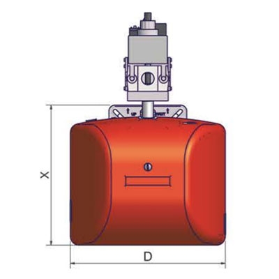 QUEMADOR GAS UNIGAS NG140 2 LLAMAS 3/4" M.AB.S.ES.A.0.20 35−170 KW TOBERA CORTA