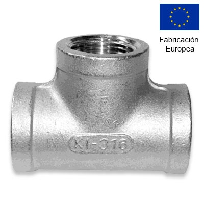 TE ROSCADA IGUAL HHH 1/8" INOXIDABLE 316