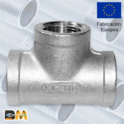 TE ROSCADA IGUAL HHH 3/4" INOXIDABLE 316