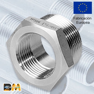 TUERCA REDUCCIÓN 3/8"−1/8" INOXIDABLE 316