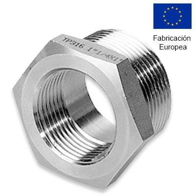 TUERCA REDUCCIÓN 3/8"−1/8" INOXIDABLE 316