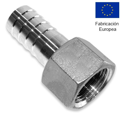 UNIÓN MANGUERA HEMBRA 1/4" INOXIDABLE 316