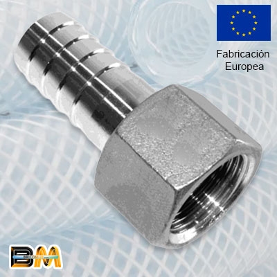 UNIÓN MANGUERA HEMBRA 1/4" INOXIDABLE 316