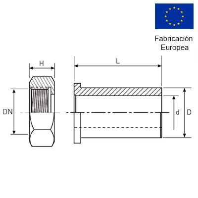 RACOR 2P TUBO 1/2" INOXIDABLE 316