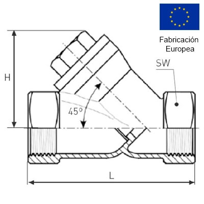 FILTRO "Y" ROSCADO 1" INOXIDABLE 316