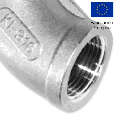 CODO ROSCADO 45 HH 3/8" INOXIDABLE 316