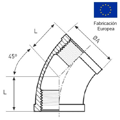 CODO ROSCADO 90 MACHO HEMBRA 3/8" INOXIDABLE 316 FIG 92 INOXPRES