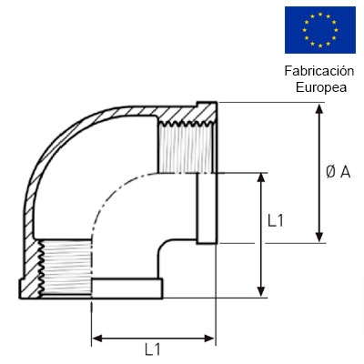 CODO ROSCADO 90 HEMBRA 1/8" INOXIDABLE 316