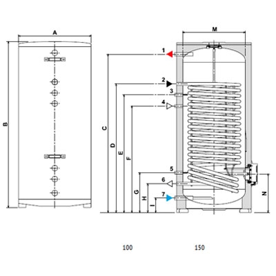 INTERACUMULADOR VERTICAL DE ACS ECOUNIT F 150-1C FERROLI 187001500