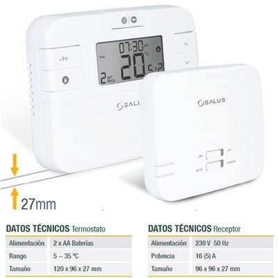 CRONOTERMOSTATO AMBIENTE RT 510RF INALÁMBRICO SALUS