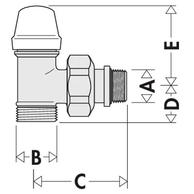 DETENTOR RADIADOR ESCUADRA 15−3/8" BICONO 342302