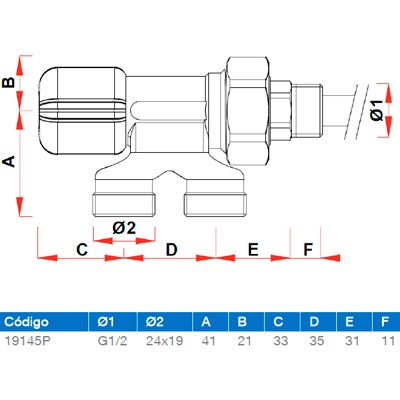 VÁLVULA MONOTUBO "ECOSTILE" 1/2−1455−1212