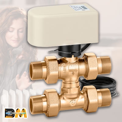 VÁLVULA ZONA ESFERA 4 VÍAS 3/4" M-M-M-M 644452 CALEFFI