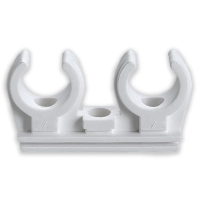 ABRAZADERA BLANCA CLIP DOBLE M−6 20−22mm