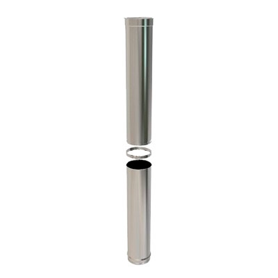 TRAMO CHIMENEA EXT. 0,80-1,30 Ø125 INOXIDABLE SIMPLE BI 316 CONVESA