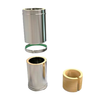 MÓDULO REGULABLE 0,50 m - 0,82 m Ø125/175 CHIMENEA DOBLE PARED INOX 316-304 CONVESA KW