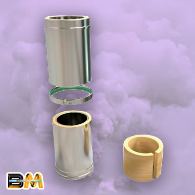 MÓDULO REGULABLE 0,50 m - 0,82 m Ø150/200 CHIMENEA DOBLE PARED INOX 316-304 CONVESA KW