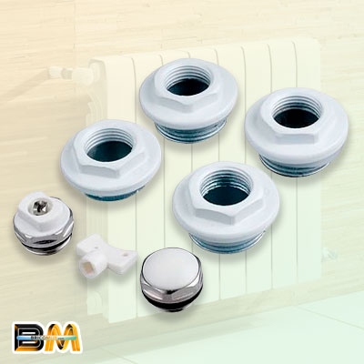 KIT UNIVERSAL TAPONES RADIADOR 1x1/2 BLANCOS