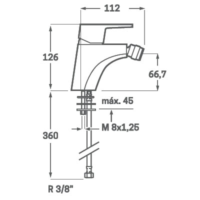 MONOMANDO DE BIDET SERIE BALANS − KALLA 23208