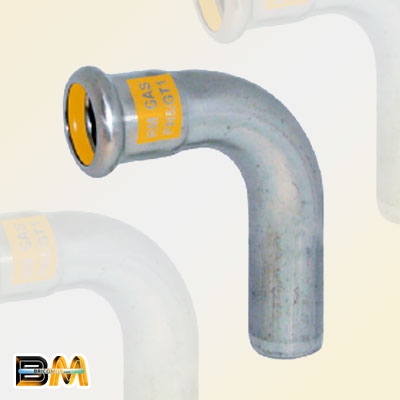 CURVA 90 H-M ACCESORIO GAS PRENSAR INOXIDABLE 316